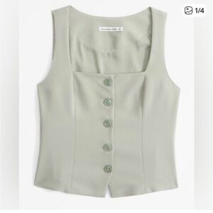 Abercrombie & Fitch Light Green Buttoned Blouse